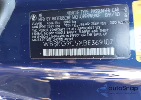 2011 BMW M3 from USA, damaged, VIN WBSKG9C5XBE369107